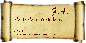 Fábián András névjegykártya